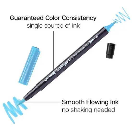 KINGART PRO Twin-Tip&trade; Brush Pens 48 Colors image {2}