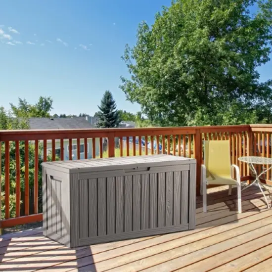 Decksplore 80 Gallon Deck Box Indoor/Outdoor Storage Box  Space-Saving All-Weather image {1}