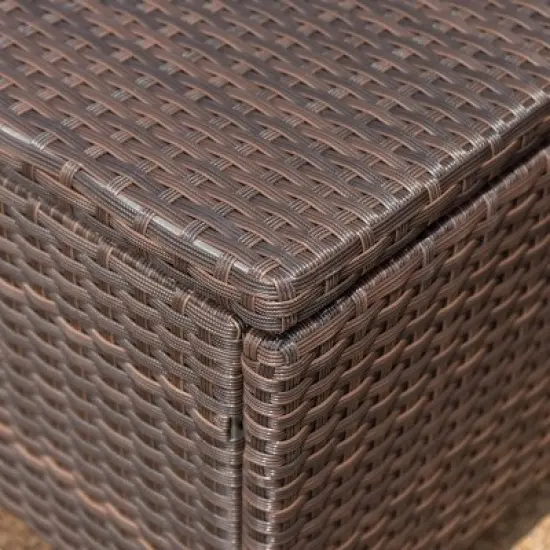 Puerta 6pc Wicker L-Shaped Sectional Sofa Set  - Dark Brown - Christopher Knight Home image {3}