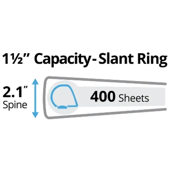 Avery Heavy-Duty View 3 Ring Binders, 1.5"One Touch Slant Rings, 4 Black Binders (79870) image {3}