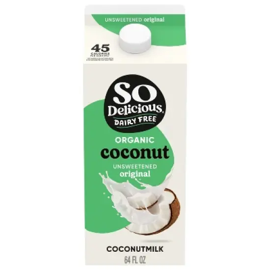 So Delicious Organic Unsweetened Dairy-Free Coconutmilk - 0.5gal image {12}