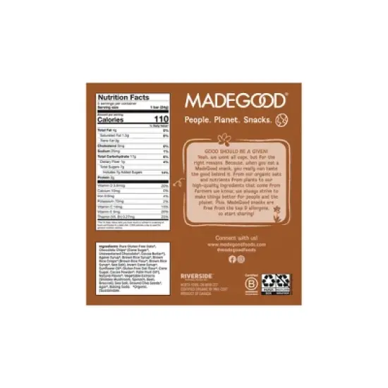 MadeGood Chocolate Dipped Granola Bar Cookie Crumble - 4.2oz image {1}
