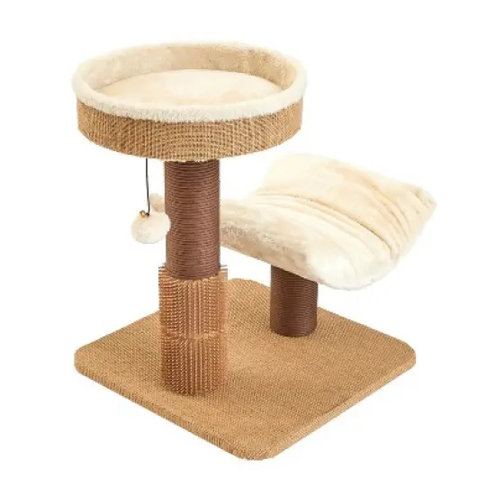 Two by Two Marquette - Beige Scratching Post Cat Furniture - 21.9 in. Tall image {4}