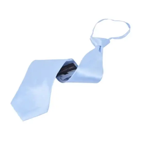 Men's Silk Solid Color Pre-tied Zipper Neck Tie image {9}