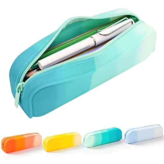 INFURNIC Pencil Cases Set of 4 Large Capacity Waterproof Zipper Pouches Extra Big Pencil Bag for Kids School Supplies, Multicolored, 8.3"*2.8"*1.5" image {3}
