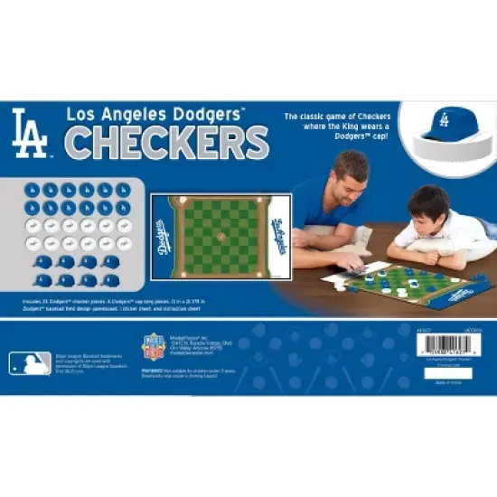 MasterPieces Officially licensed MLB Los Angeles Dodgers Checkers Board Game for Families and Kids ages 6 and Up image {3}