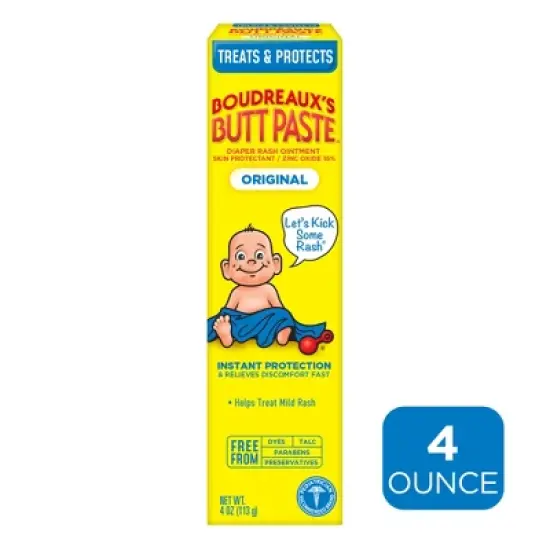Boudreaux's Butt Paste Baby Diaper Rash Cream Original Strength - 4oz image {8}