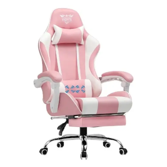 Ergonomic Gaming Chair with Footrest & Lumbar Pillow - PU Leather Comfort image {5}