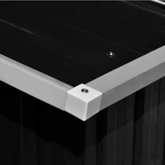 vidaXL Garden Shed Storage House for Tools Backyard Garage Patio Furniture Metal - Anthracite 101.2" x 192.5" x 71.3" image {5}