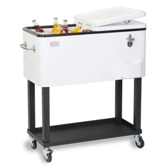 BLACK+DECKER Mobile Cooler Cart, 20-Gallon Capacity, White image {4}