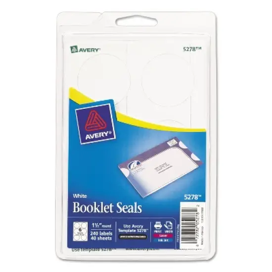 Avery Booklet Seals 1 1/2 dia White 240/Pack 5278 image {5}
