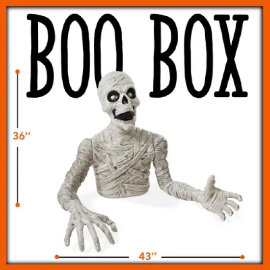 BOO BOX 36"  Groundbreaking Mummy - Scary Outdoor Halloween Decorations for Porch or Yard image {5}