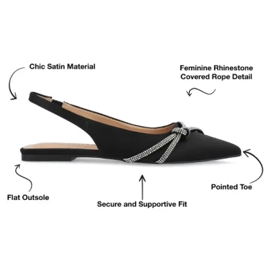 Journee Collection Womens Rebbel Sling Back Pointed Toe Flats image {7}