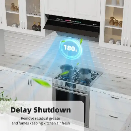 Cesicia 30-in Silver&Black 4-speed 900CFM Under Cabinet Range Hood image {5}