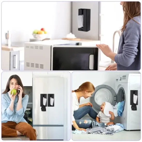 Unique Bargains Magnetic Wall-Mounted Kitchen Bathroom Tissue Holder image {4}