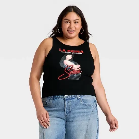 Latino Heritage Month Adult Selena Tank Top - Black image {5}