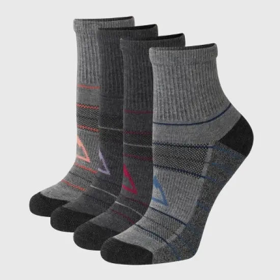 Hanes Explorer Downtown Streets 4pk Mid Crew Socks - Blue Striped 5-9 image {2}
