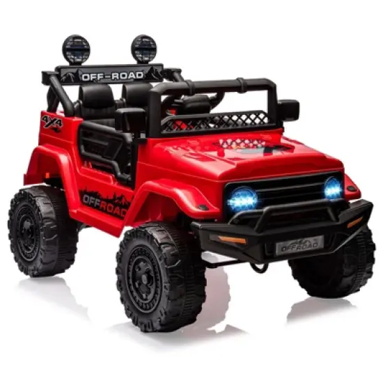 Acekool 12V Kids Ride-On Truck with Remote, Bluetooth, LED Lights & Spring Suspension image {11}
