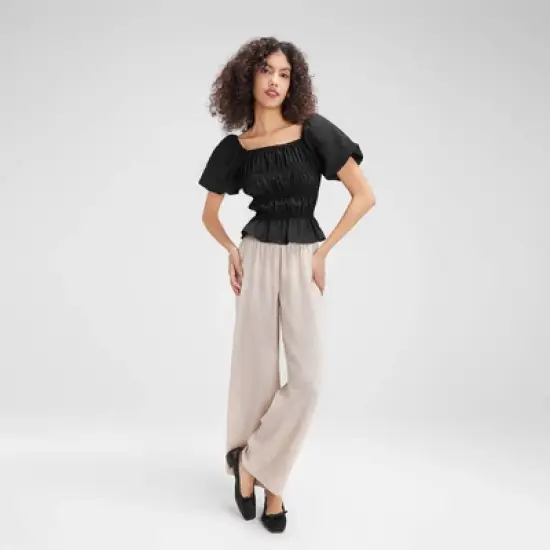 Women's Shirred Puff Sleeve Blouse - Wild Fable&trade; image {1}