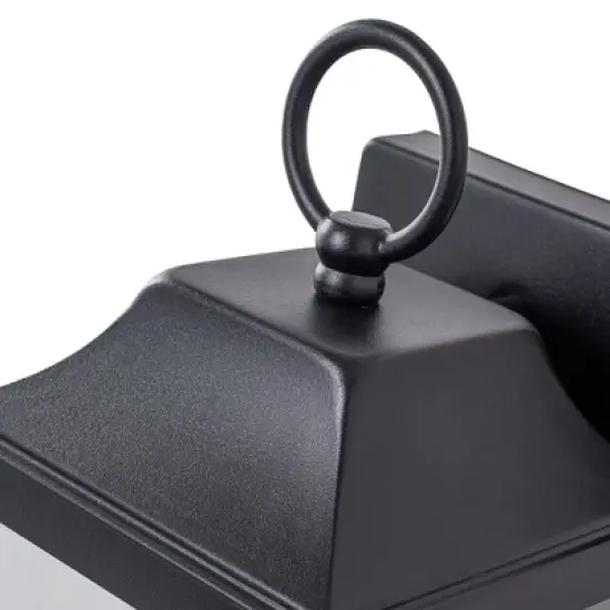 C Cattleya 2-Pack 1-Light Matte Black Dusk to Dawn Outdoor Wall Lantern Sconce with Clear Glass Shade (E26) image {2}