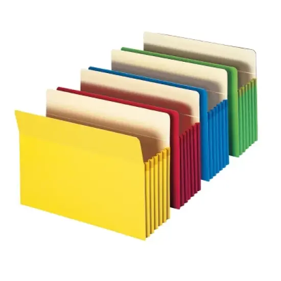 Smead File Pocket, Straight-Cut Tab, 5-1/4" Expansion, Letter Size, Green, 10 per Box (73236) image {5}