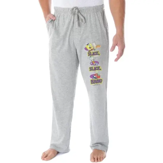 Nickelodeon Men's SpongeBob SquarePants Pizza Slice Slice Baby Pajama Pants Heather grey image {3}