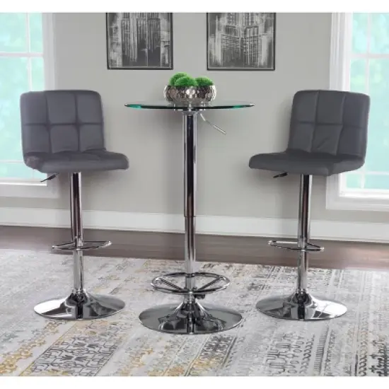 Keelan Adjustable Bar Height Pub Table Chrome - Powell Company image {5}