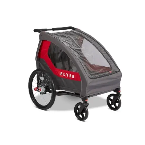 Radio Flyer Duoflex Bike Trailer to Stroller - Gray/Red/Black image {15}