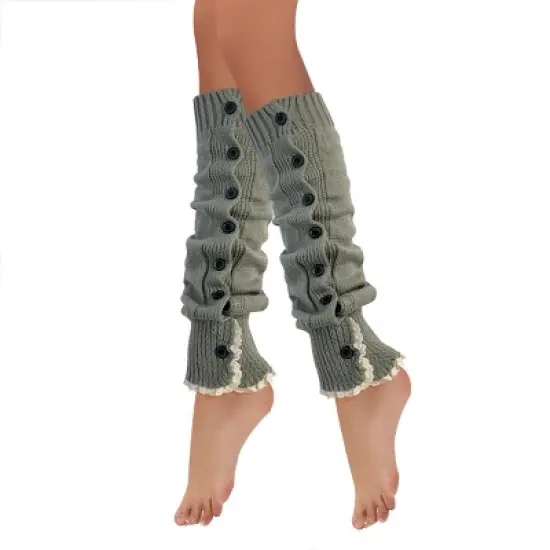 Wrapables Knee High Button Lace Leg Warmers for Boots image {18}