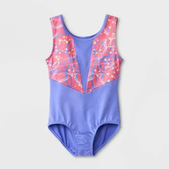 Girls' Gymnastics 'Scribbles' Pull-On Leotard - Cat & Jack&trade; Periwinkle Blue image {4}