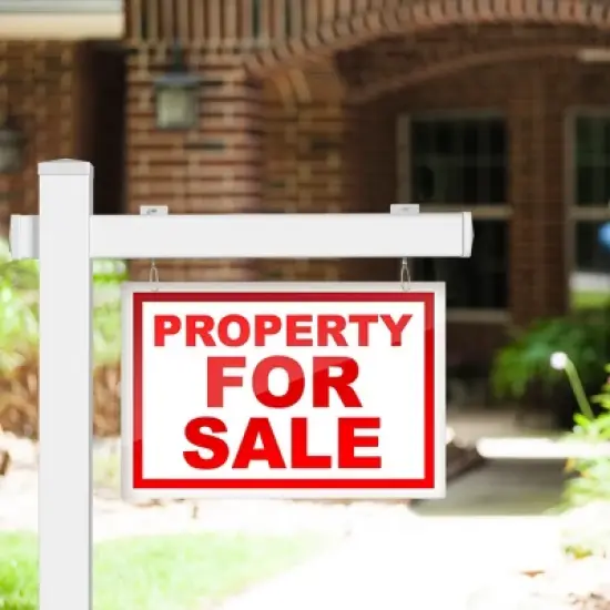 Costway 6' UPVC Real Estate Sign Post Open House Yard Home for Sale White W/Stake image {7}