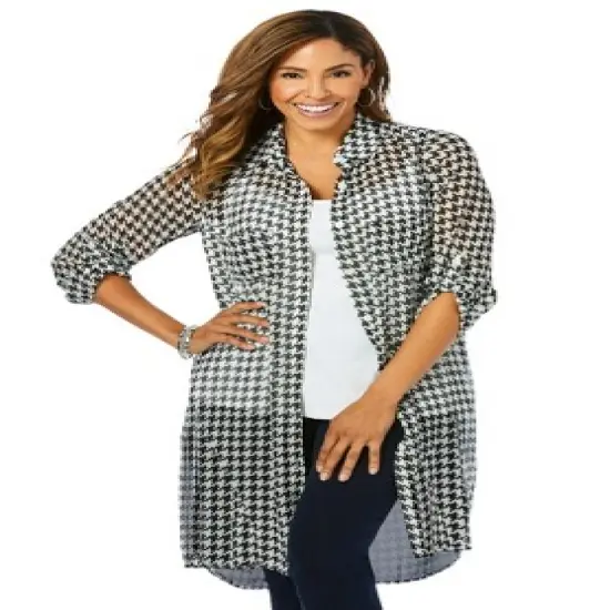 Jessica London Women&rsquo;s Plus Size Sheer Georgette Mega Tunic image {17}