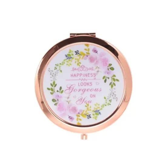 Unique Bargains Beauty Makeup Mirror Rose Gold Tone 1 Pc image {5}