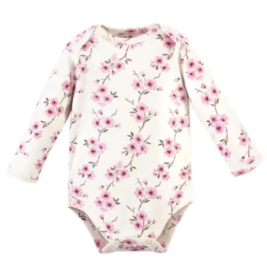 Touched by Nature Baby Girl Organic Cotton Long-Sleeve Bodysuits 5pk, Cherry Blossom image {2}