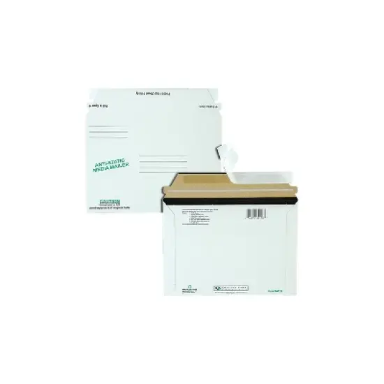 Quality Park Antistatic Fiberboard Disk Mailer 6 x 8 5/8 White Recycled 25/Box 64126 image {3}