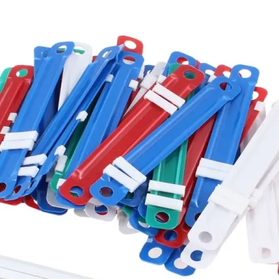 Unique Bargains Office Colorful Plastic Binding Document Paper Fasteners 50 Pcs image {4}