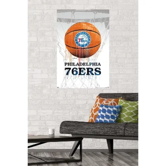 Trends International NBA Philadelphia 76ers - Drip Ball Unframed Wall Poster Prints image {1}