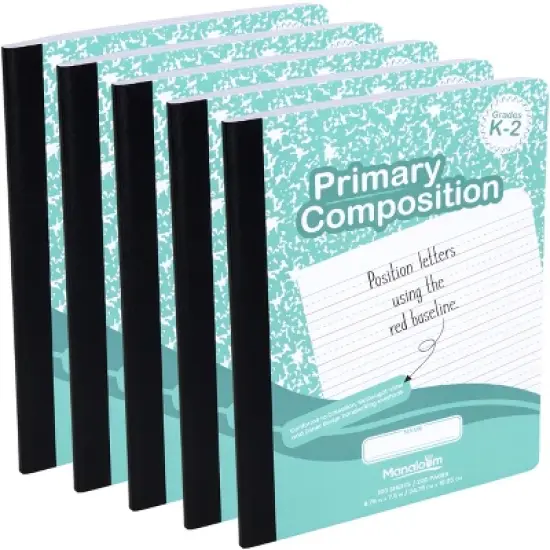 Manaloom Primary Composition Notebook Grades K-2, 100 Sheets - 9.75" x 7.5" - 5 Pack image {5}