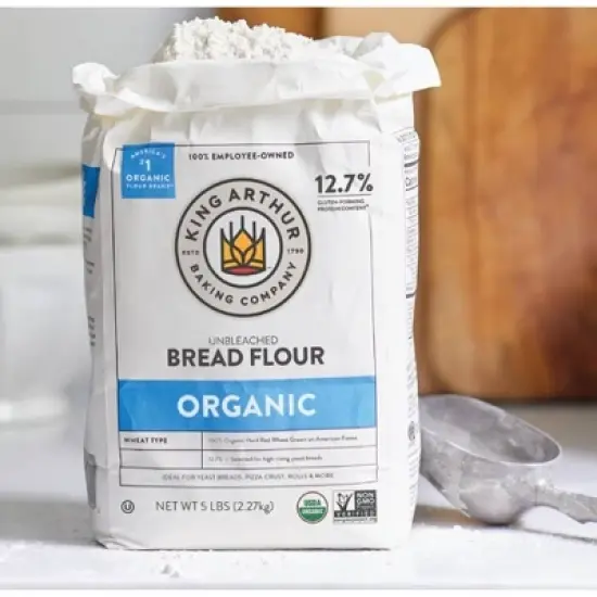 King Arthur Organic Unbleached Bread Flour - 5lbs image {1}