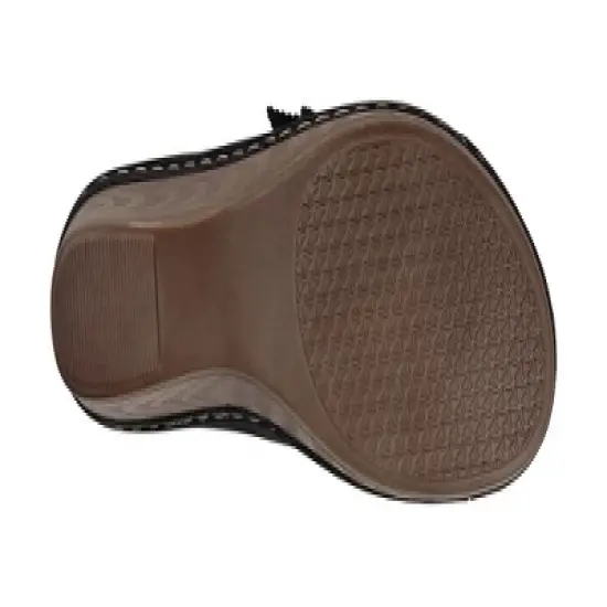 GC Shoes Selly Cross-Strap Flower Comfort Slide Wedge Sandals image {4}