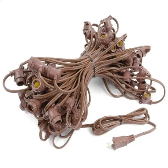 Novelty Lights Globe Outdoor String Lights with 80 In-Line Sockets Brown Wire 100 Feet image {3}