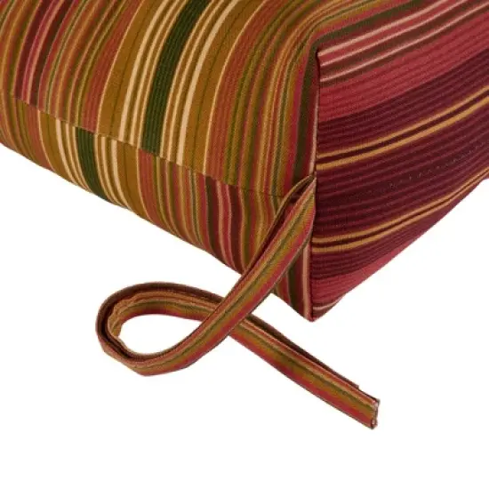 Kinnabari Stripe Outdoor Swing and Bench Cushion - Kensington Garden image {4}