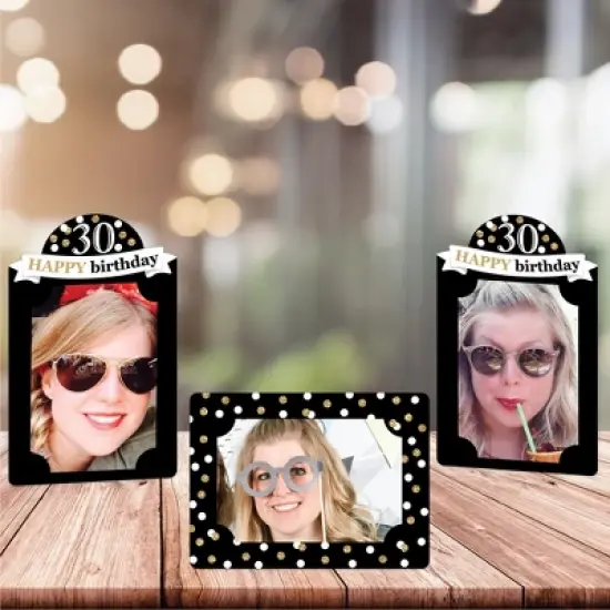 Big Dot of Happiness Adult 30th Birthday - Gold - Birthday Party 4x6 Picture Display - Paper Photo Frames - Set of 12 image {6}