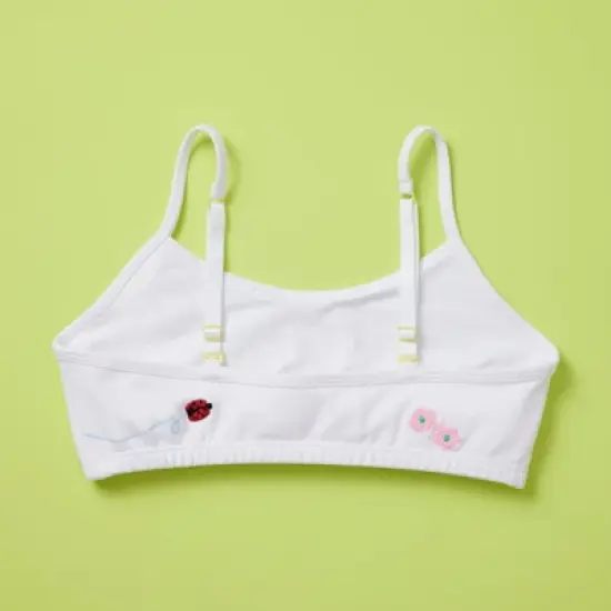 Adorable Embroidered First Pima Cotton Training Bra for Girls by Yellowberry image {2}