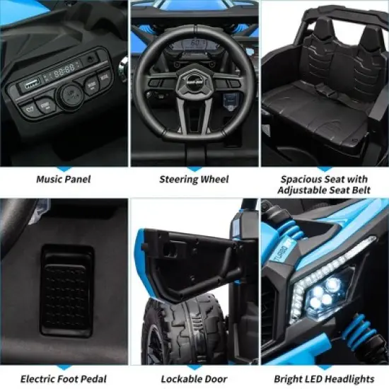 12V Ride on UTV Car, Licensed Can-Am Electric Off-Road UTV Car, Kids Truck w/Remote Control image {1}