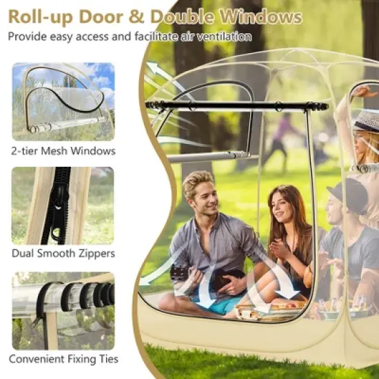 Tangkula 6 x 6 FT Instant Pop up Tent Weatherproof Shelter Sports Tent for 5-6 People image {7}