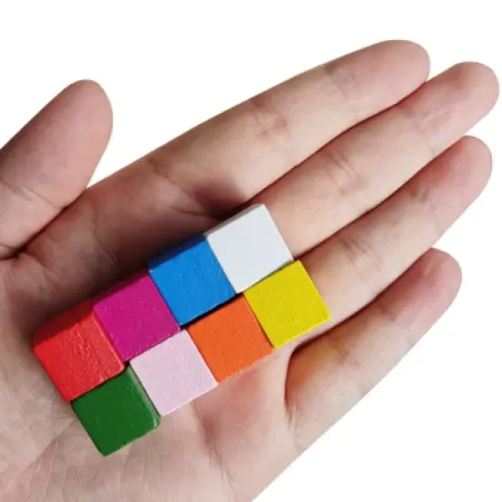 Unique Bargains Cube Natural Wood Laser Cut Smooth Unfinished Craft Wood 100 Pcs image {3}