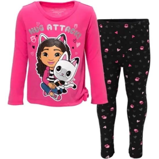 Dreamworks Gabby's Dollhouse Pandy Paws Gabby Girls T-Shirt and Leggings Outfit Set Little Kid to Big Kid image {9}