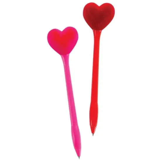 Geddes Puffy Velvet Heart Pens - 24 per tub image {2}