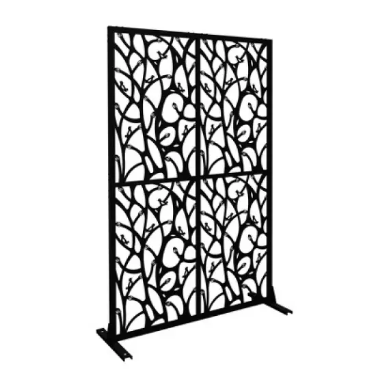 Gulches Metal Privacy Screens，W3.8Ft*H6Ft Divider with Free Standing Decorative Privacy Screen for Balcony Patio Garden Room Divider image {5}